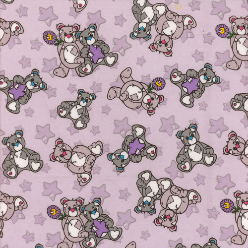 FLANNEL PRINTS TEDDY STAR LAVENDER