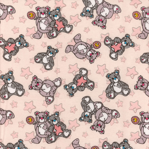 FLANNEL PRINTS TEDDY STAR PINK