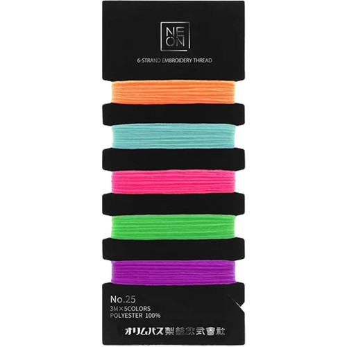 EMBROID FLOSS NEON SET 2 POP 5 COLORS -16.4y TOTAL