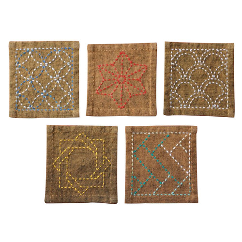 TSUMUGI CLOTH COASTERS G YELLO PK OF 3 EA