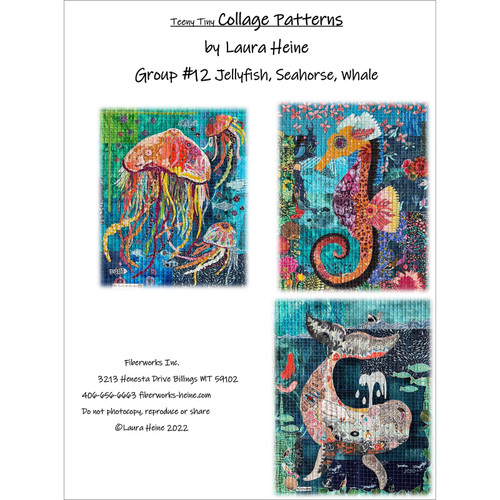 PATTERN TEENY TINY COLLAGE #12 (JELLIE FISH/SEAHORSE/WHALE)