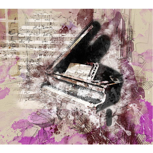 ABSTRACT PIANO PNL 17"x15"