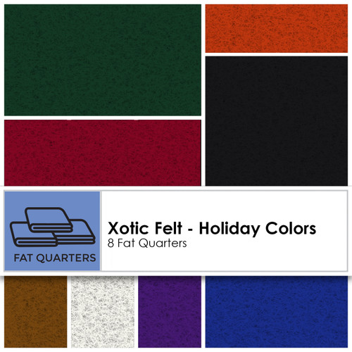 FAT QTR XOTIC FELT (8) HOLIDAY ASST