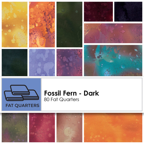 FAT QTR BOX FOSSIL FERN (80) DARK