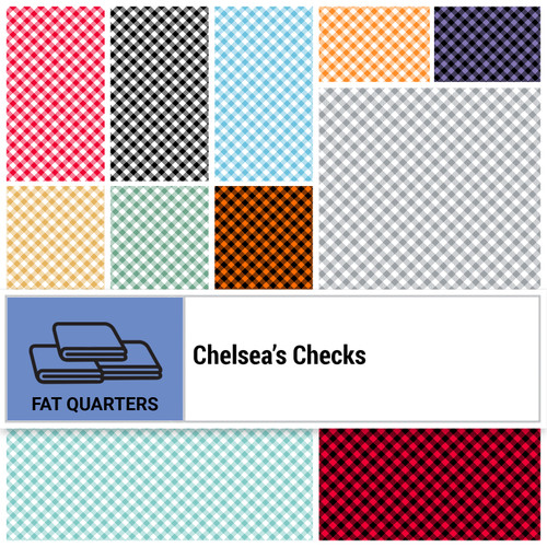 FAT QTR CHELSEA'S CHECKS (11) PK OF 4 EA