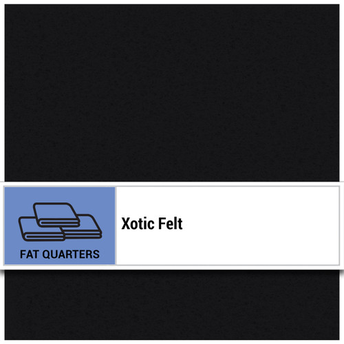 FAT QTR XOTIC FELT 10 PK BLACK PEARL
