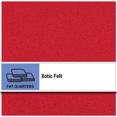 FAT QTR XOTIC FELT 10 PK MACAW RED