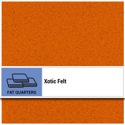 FAT QTR XOTIC FELT 10 PK PAPAYA