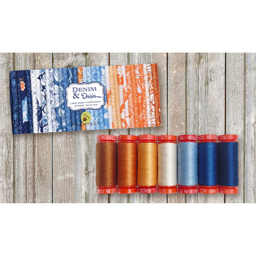THREAD ASST DENIM & DAISIES 50wt SM (7 SPOOLS - 220yds EA)