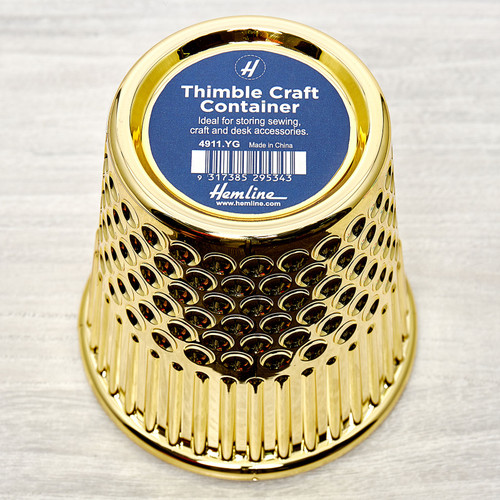 THIMBLE CRAFT CONTAINER YELLOW GOLD