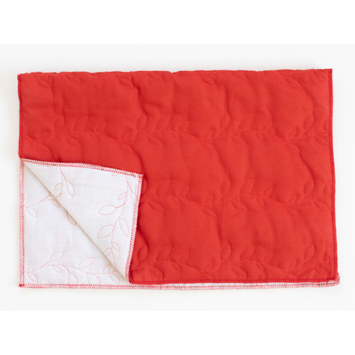 BLANK PILLOW COV 13"x19" RUST QUILTED LINEN