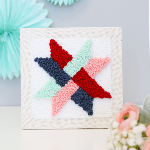 KIT PUNCH NEEDLE QUILT BLOCK WOVEN STAR