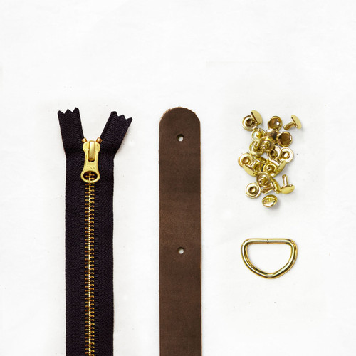 KIT FREMONT BROWN LEATHER BRASS