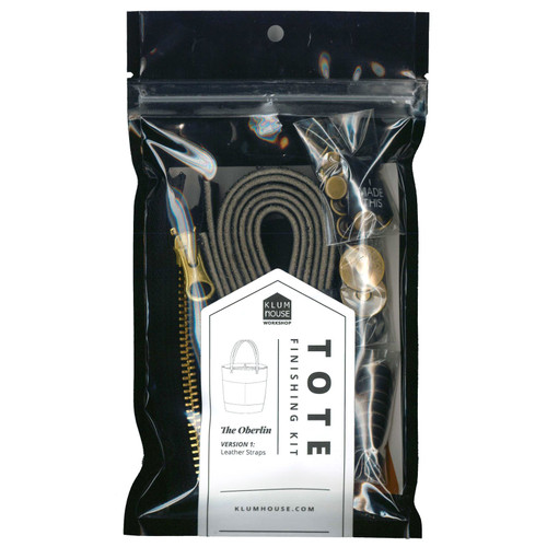 KIT OBERLIN BLACK LEATHER ANTIQUE BRASS