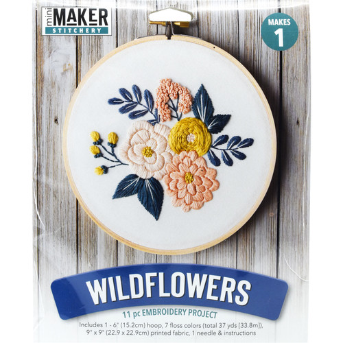 EMBROID KIT WILDFLOWERS 6" HOOP