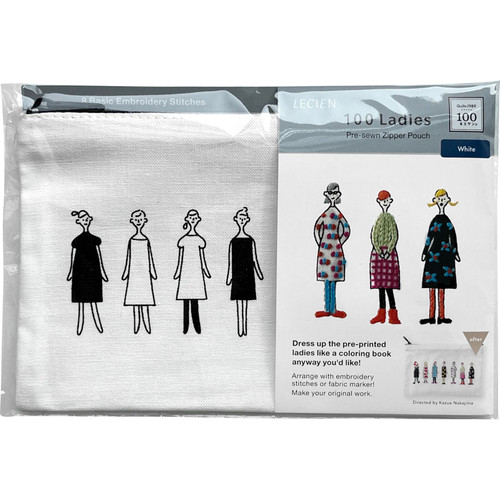 EMBROID POUCH KIT 100 LADIES WHITE