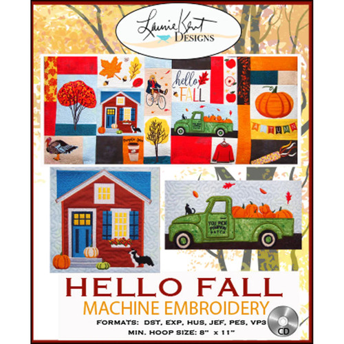 EMBROID CD HELLO FALL BENCH PILLOW