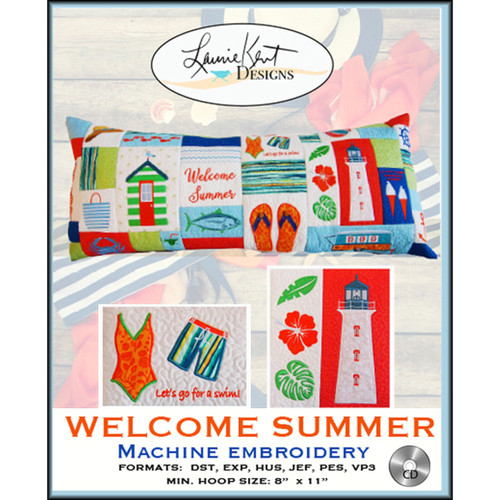 EMBROID CD WELCOME SUMMER BENCH PILLOW
