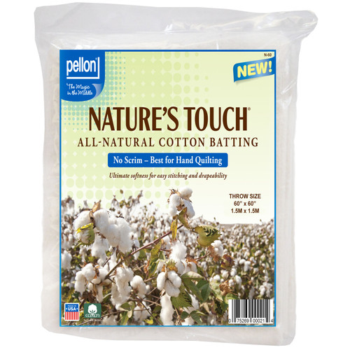COTTON NATURAL BATT 60" X 60" CS OF 14 EA