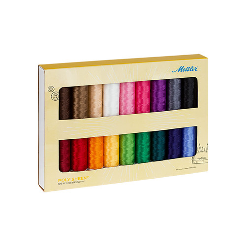 THREAD KIT POLY SHEEN 40wt 18 SPOOLS - 220yds EA