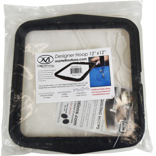 QUILT HOOP SET 12" SQ/3pc RULER SET