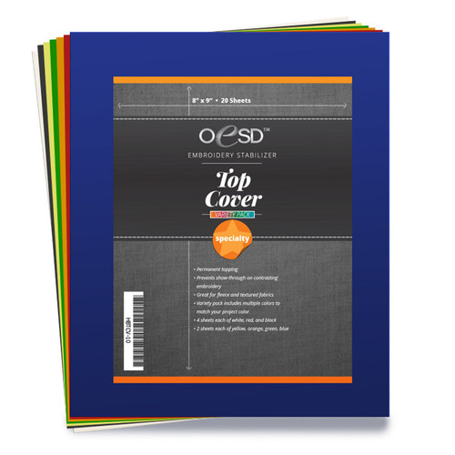TOP COVER SHEETS 20ct COLOR VARI PK (SHEET SIZE = 8"x 9")