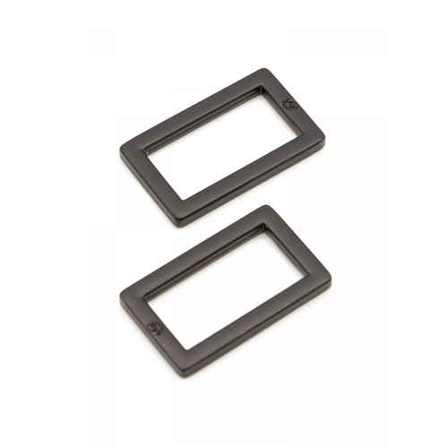 RECTANGLE RING 1" 2ct BLACK (METAL)