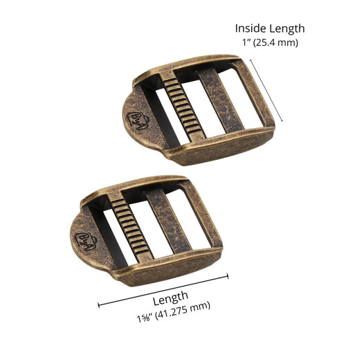STRAP ADJUSTER 1" 2ct ANTIQUE BRASS (METAL)