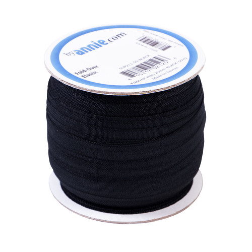 FOLD OVER ELASTIC 50y BLACK .75"