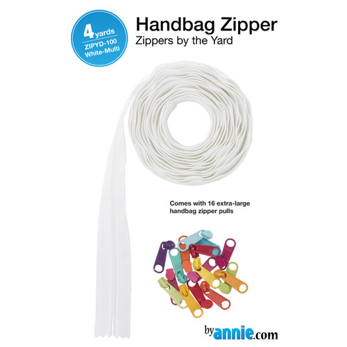 ZIPPER BY THE YARD 144" WHITE /MULTI