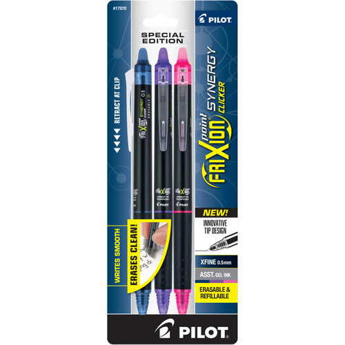 PEN FRIXION PT SYNERGY CLICK XF NVY/PPL/PNK BOX OF 6 EA