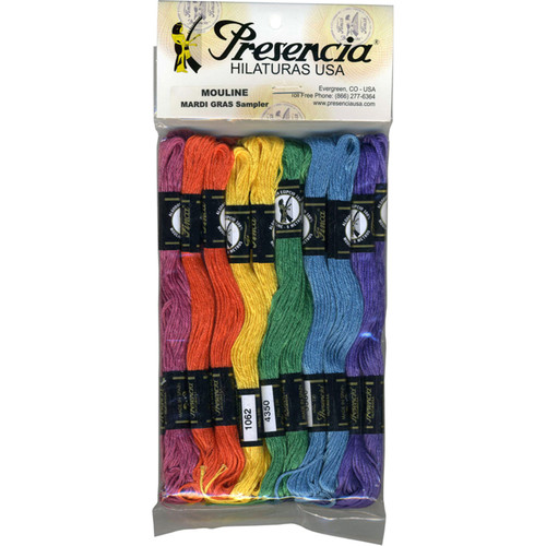 FLOSS SAMPLER ASST MARDI GRAS (3 SKEINS EA OF 6 COLORS)