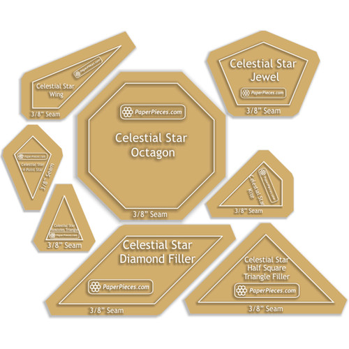 TEMPLATE SET CELESTIAL STAR .375"(USE WITH BOOK: TUV92224)