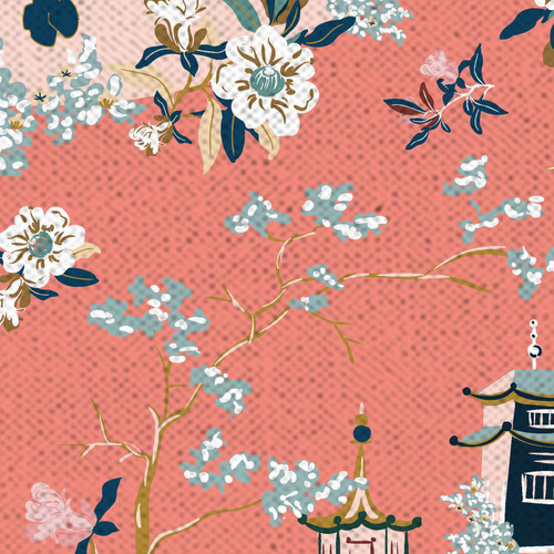 IMPERIAL GARDEN 120 20182 GREEN/PINK/CORAL