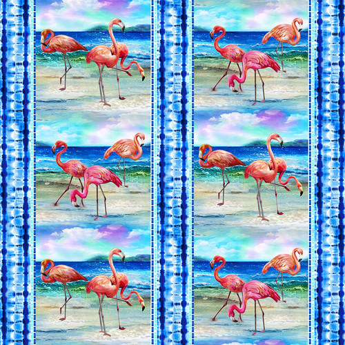 FABULOUS FLAMINGOS 120 208931 BORDER STRIPE