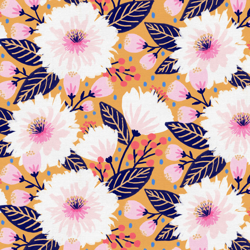 VIBRANT BLOOMS COT 120 22230 GOLD/WHITE