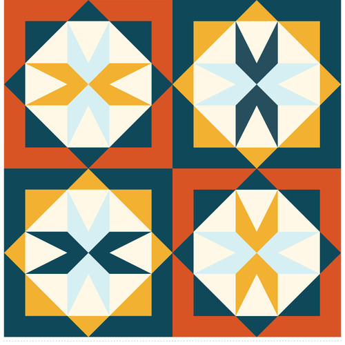 QUILTING ROCKSTAR 120 22264 NAVY/GOLD (8 PNLS PER BOLT)