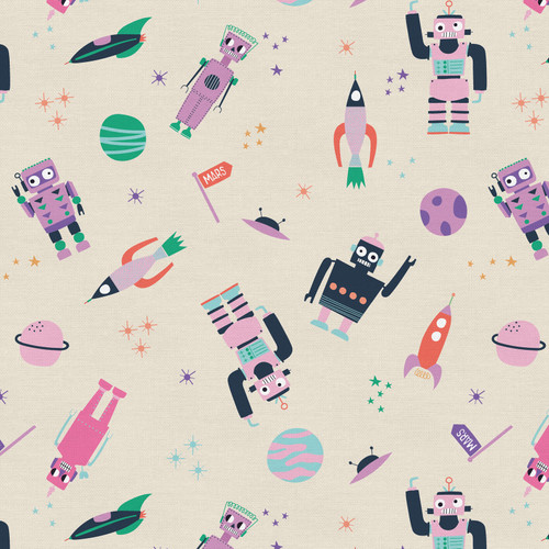 ROBOTS IN ORBIT 120 23784 CREAM/PURPLE