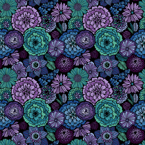GRANDMOTHER'S GARDEN 120 24007 GREEN/PURPLE