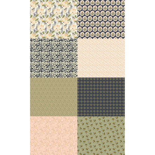 FAT QTR AUTUMN BREEZE GREEN/BLUE (8) PK OF 5 EA