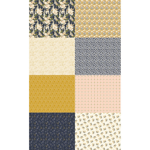 FAT QTR AUTUMN BREEZE PINK/GOLD (8) PK OF 5 EA