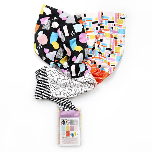 FAT QTR ABSTRACT COLLAGE BRIGHT (10) PK OF 5 EA