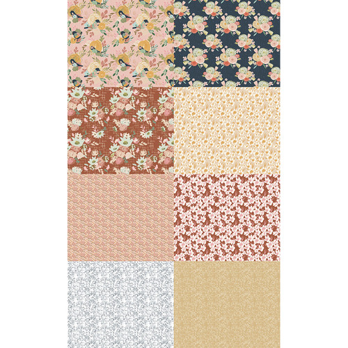 FAT QTR BLOSSOM NAVY (8) PK OF 5 EA