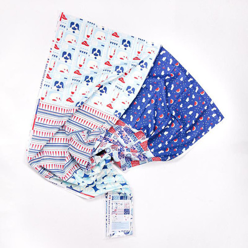 FAT QTR BBQ BLOCK PARTY BLUE (8) PK OF 5 EA