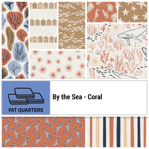 FAT QTR BY THE SEA CORAL (12) PK OF 5 EA