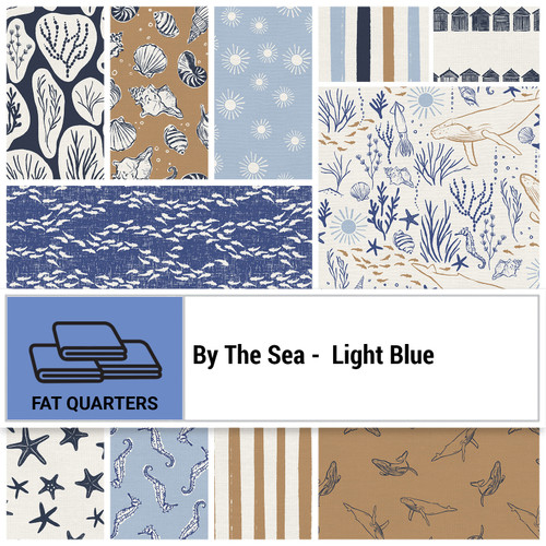FAT QTR BY THE SEA LT BLU (12) PK OF 5 EA