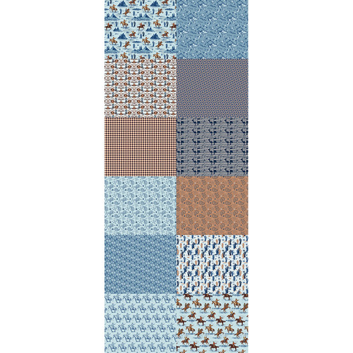 FAT QTR COWBOY COUNTRY BLUE (12) PK OF 5 EA