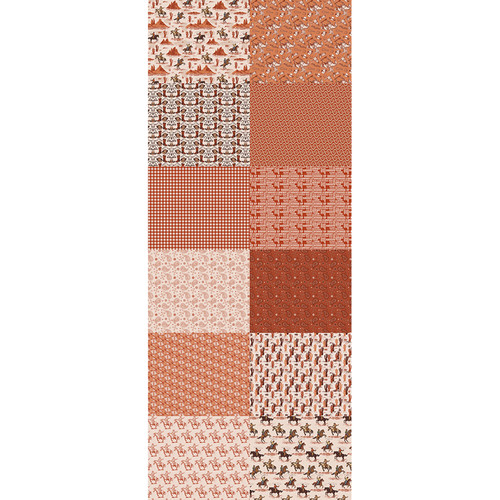 FAT QTR COWBOY COUNTRY RED (12) PK OF 5 EA