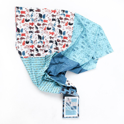 FAT QTR CAT'S MEOW BLUE (6) PK OF 5 EA