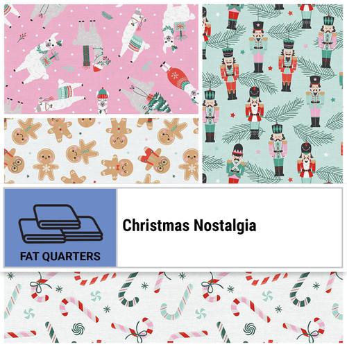 FAT QTR CHRISTMAS NOSTALGIA (4) PK OF 5 EA